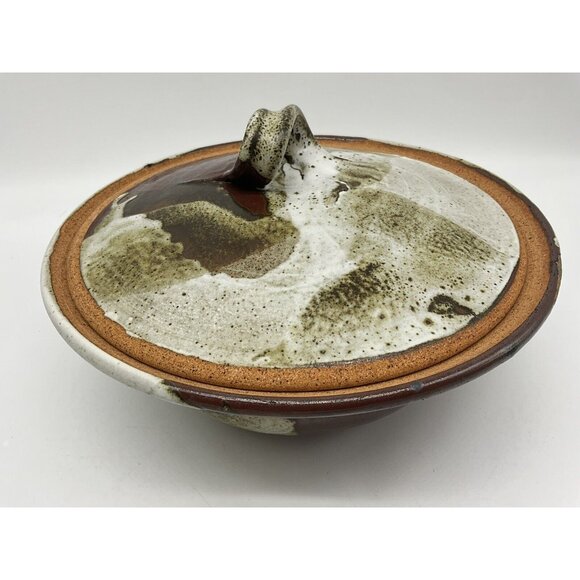 Hand Crafted 2 Piece Pottery Serving Bowl/Casserole Dish Vintage 1974 Collectibl - Picture 7 of 16